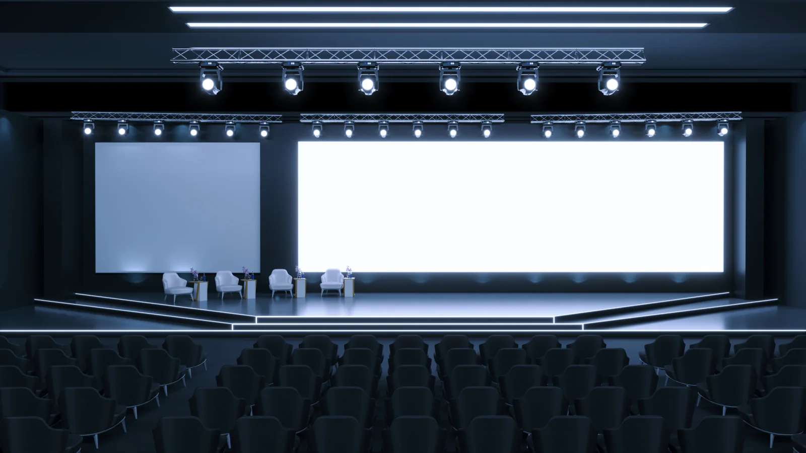 Hybrid event control table with cameras audio mixer and streaming encoders for live and remote audience delivery