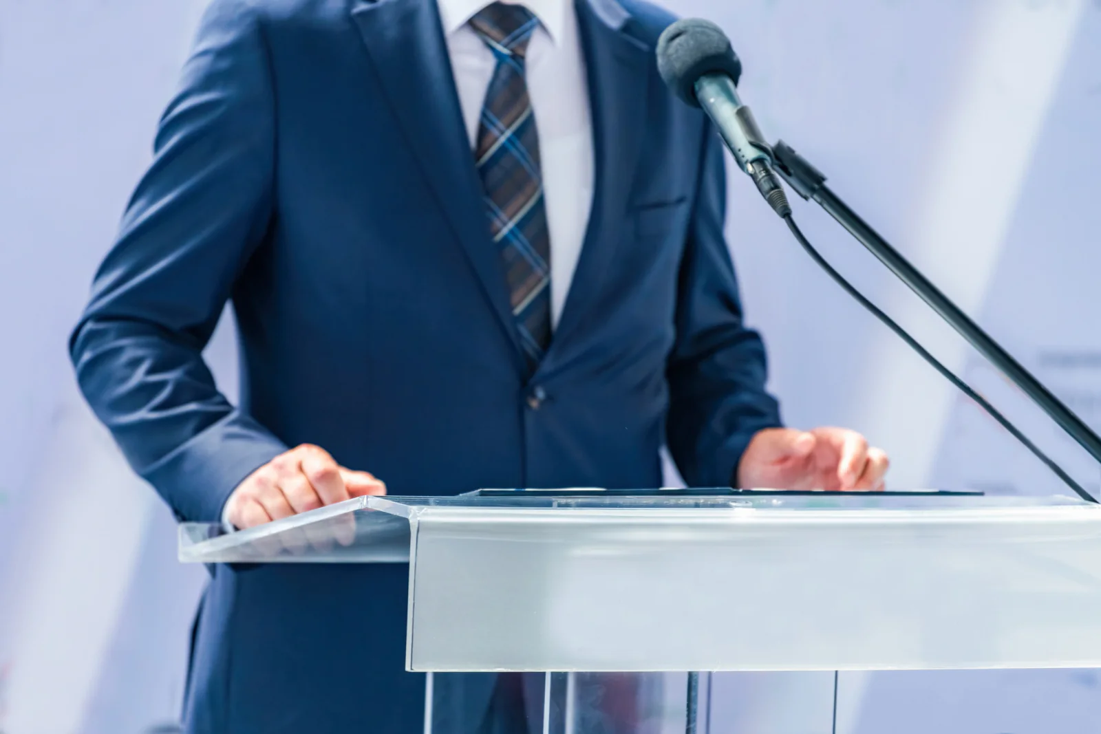 Keynote stage with sound system supporting a large audience at a conference or general session