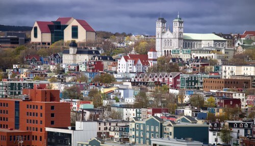 An isometric view of St. John's in Newfoundland