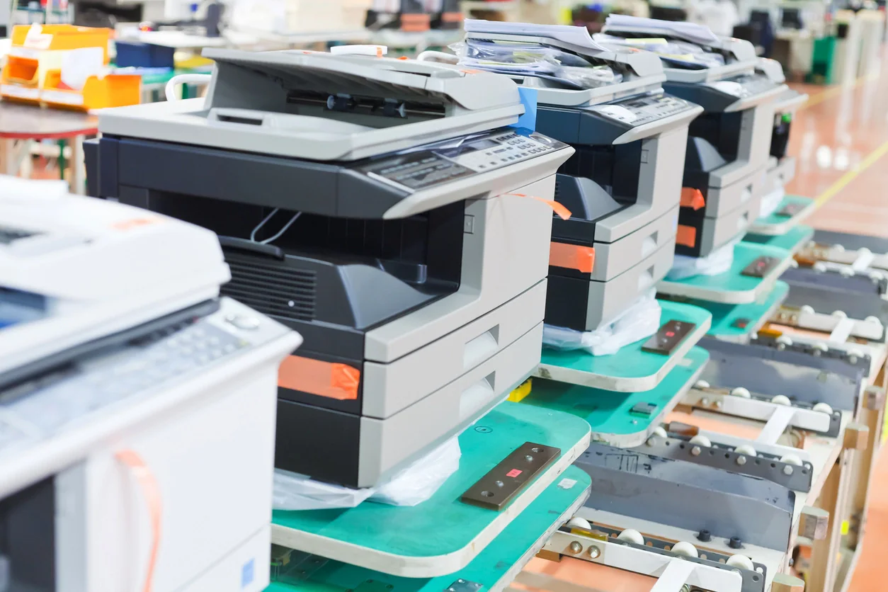 High-volume production copier in a print room for conference support and temporary high-output document work