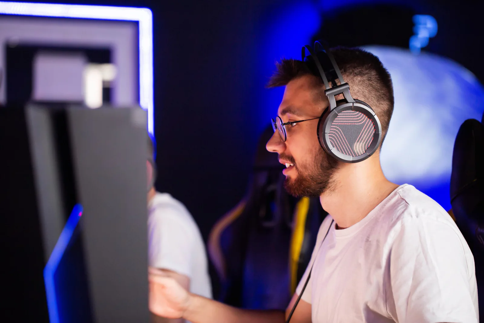 Gaming headset on a table for esports, production, and temporary event station use