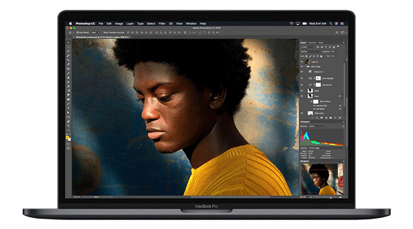 MacBook Pro with Photoshop
