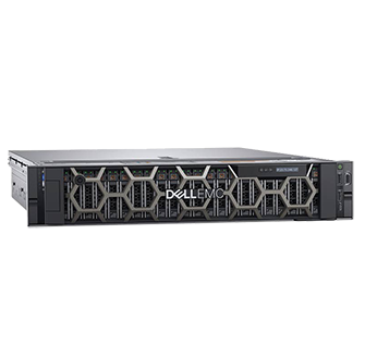 An angled view of a Dell rack server