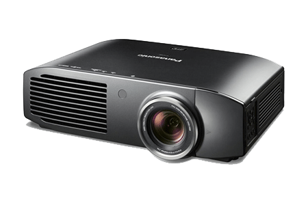 A front view of a Panasonic projector