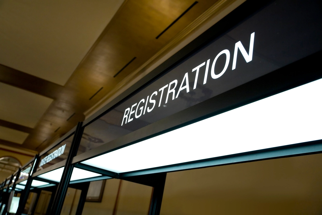 Registration counter rental for conference check in and event registration