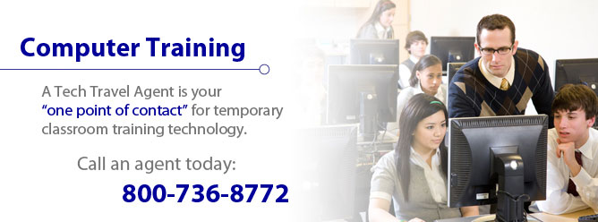 Computer Training - A Tech Travel Agent is your one point of contact for temporary classroom training technology.