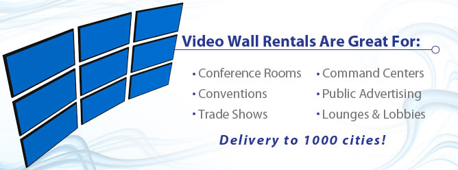 Video Wall Rentals - Video Wall Rentals Are Great For: Conference Rooms, Conventions, Trade Shows, Command Centers, Public Advertising, Lounges & Lobbies