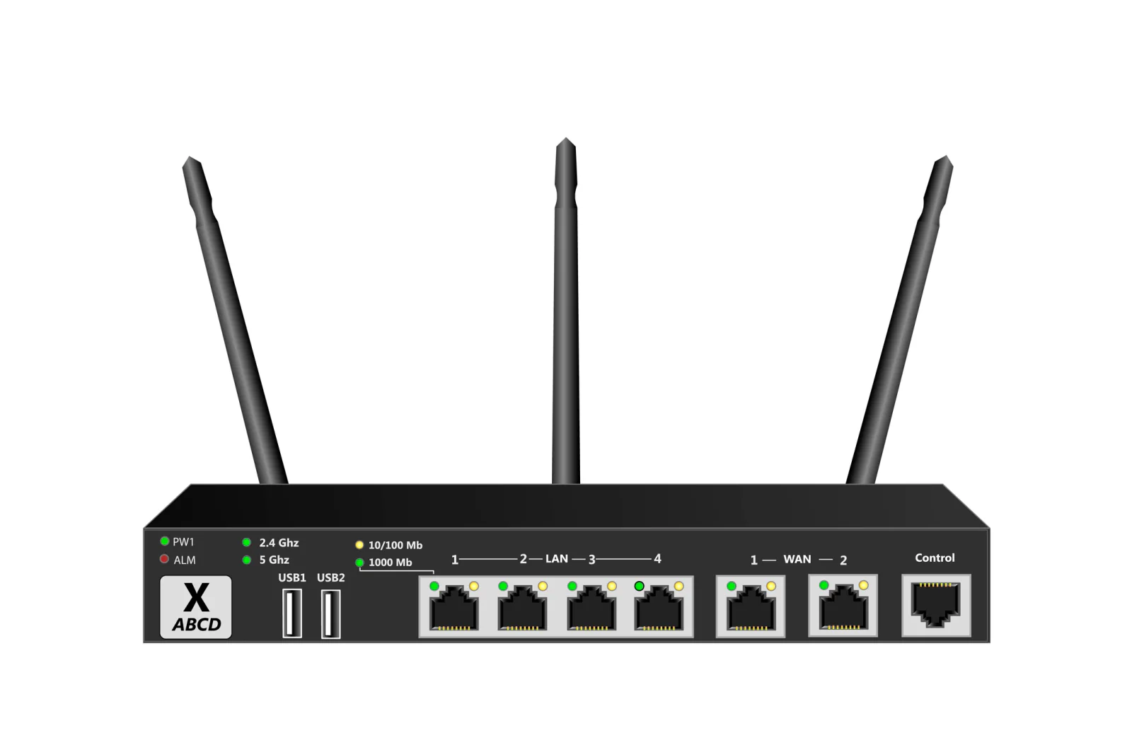 Cradlepoint enterprise cellular router with antennas supporting temporary office internet backup connectivity and event networking