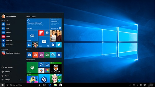 Windows 10 Home Screen