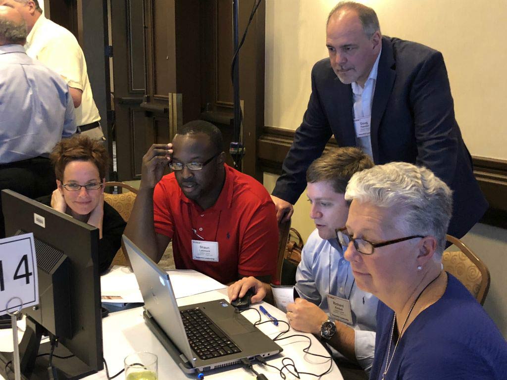 Rented laptops being used at a convention in Orlando