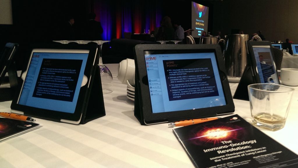 A selection of rented iPads at a conference