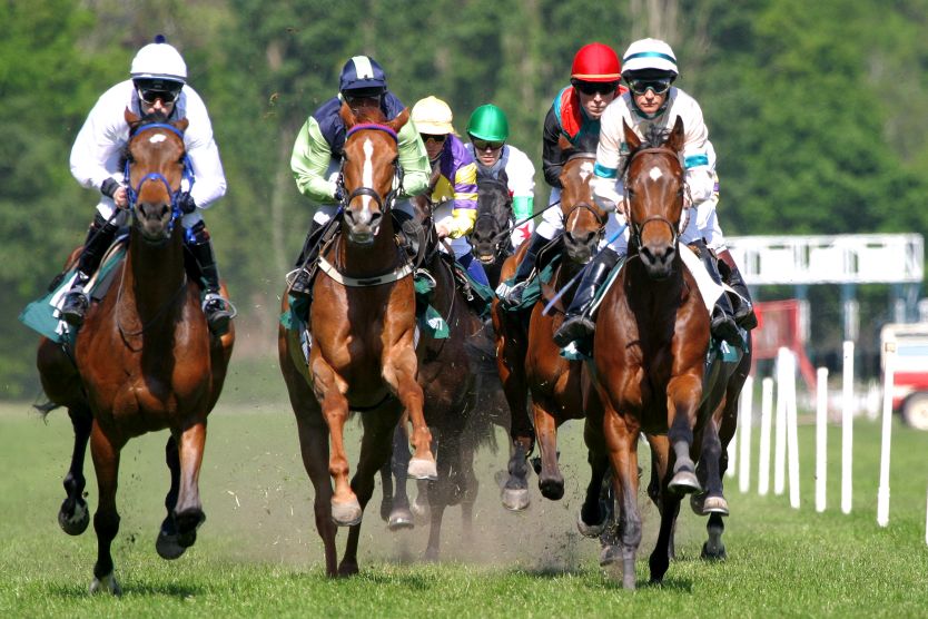 This is a picture of horses racing
