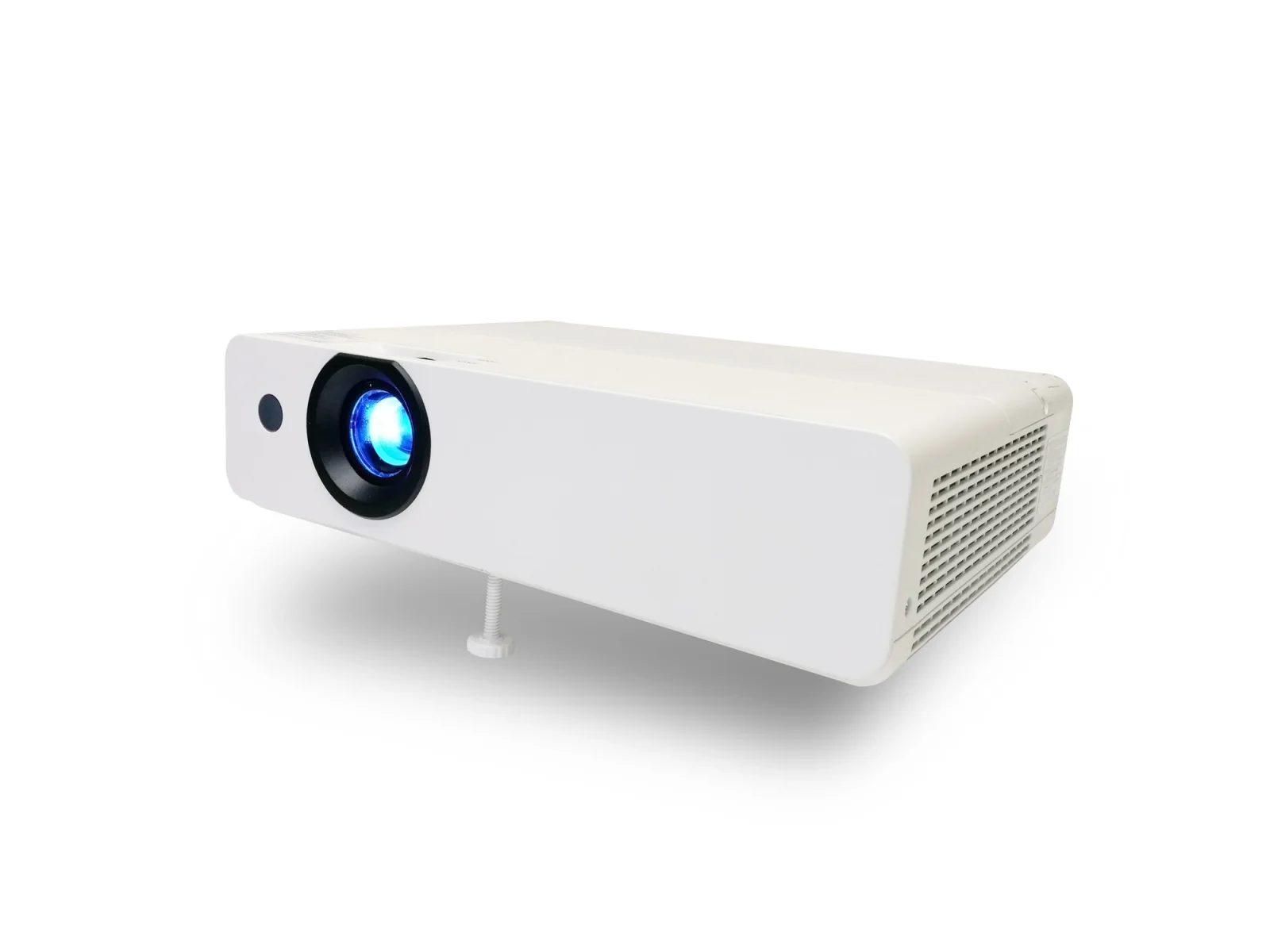 Laser projector producing bright output in a dark conference or event room