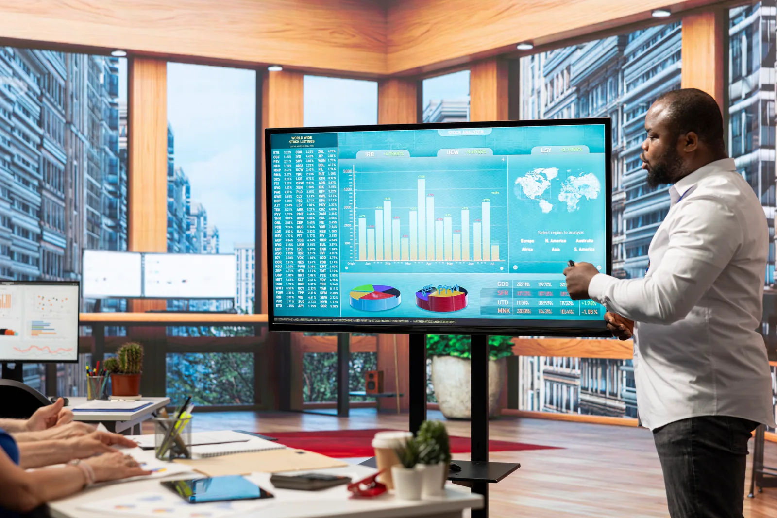4K TV used for a product demo or software walkthrough at a trade show or business event