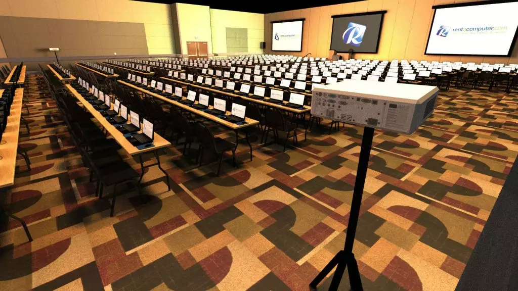 Projection Screens Are Great For Group Business Meetings Rental Laptops in Use