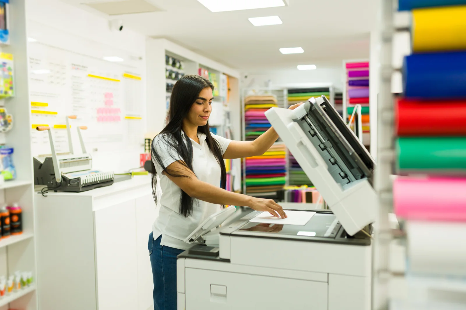 Color printer producing a full-color document for presentations, signage, and marketing materials