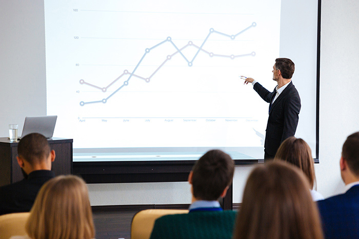 Business Presentation with a Projector