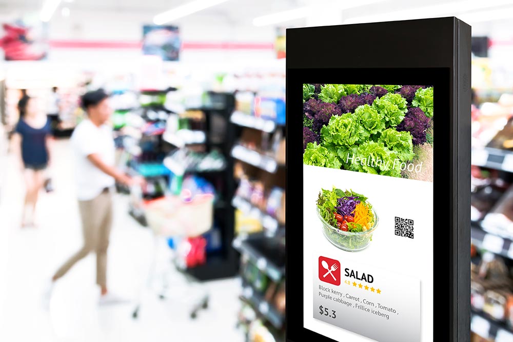 Digital Signage Rentals A digital sign is a supermarket displaying a recipe