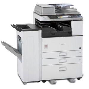 Ricoh Copier Machine Rentals An angled view of a Ricoh copy machine