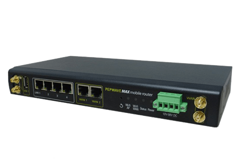 A Pepwave Max HD2 Router with available ports showing