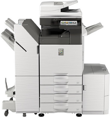 Sharp Copy Machine Rentals A frontal view of a Sharp MX Series copier