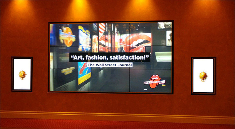 A seamless 3x3 video wall mounted on display