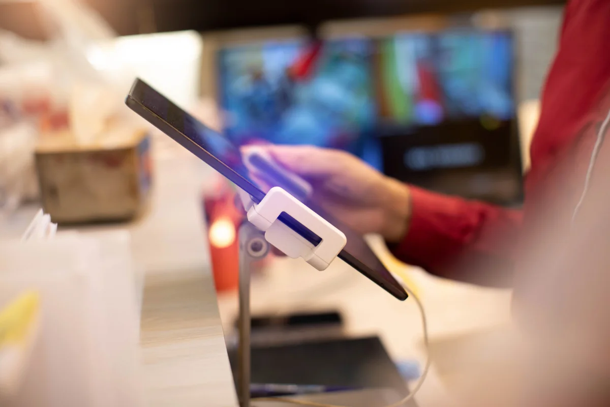 Tablet fleet accessories including charging stations, rugged cases, and organized device management tools