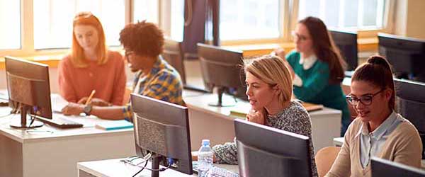 A computer training class