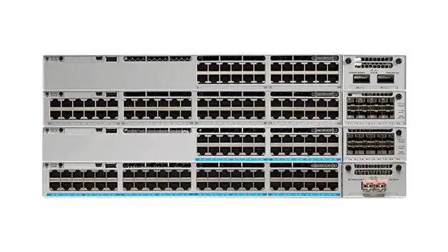 An image of a Cisco Catalyst switch and the available ports