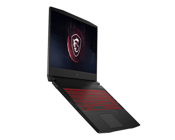 An angled view of the MSI Pulse GL66 Gaming Laptop