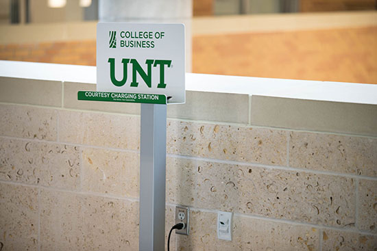 Branded Charging Station in Use Branded Charging Stand at an Event