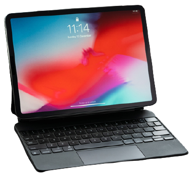 An iPad Pro 12 with keyboard attachment