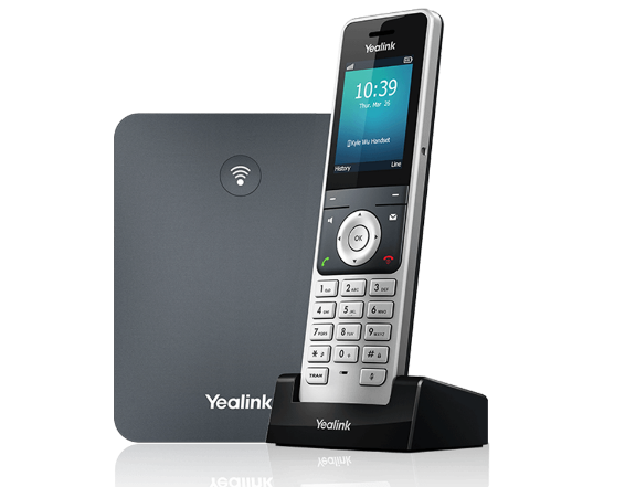 Hosted PBX and UCaaS Rental Services An image of a Yealink wireless handheld phone