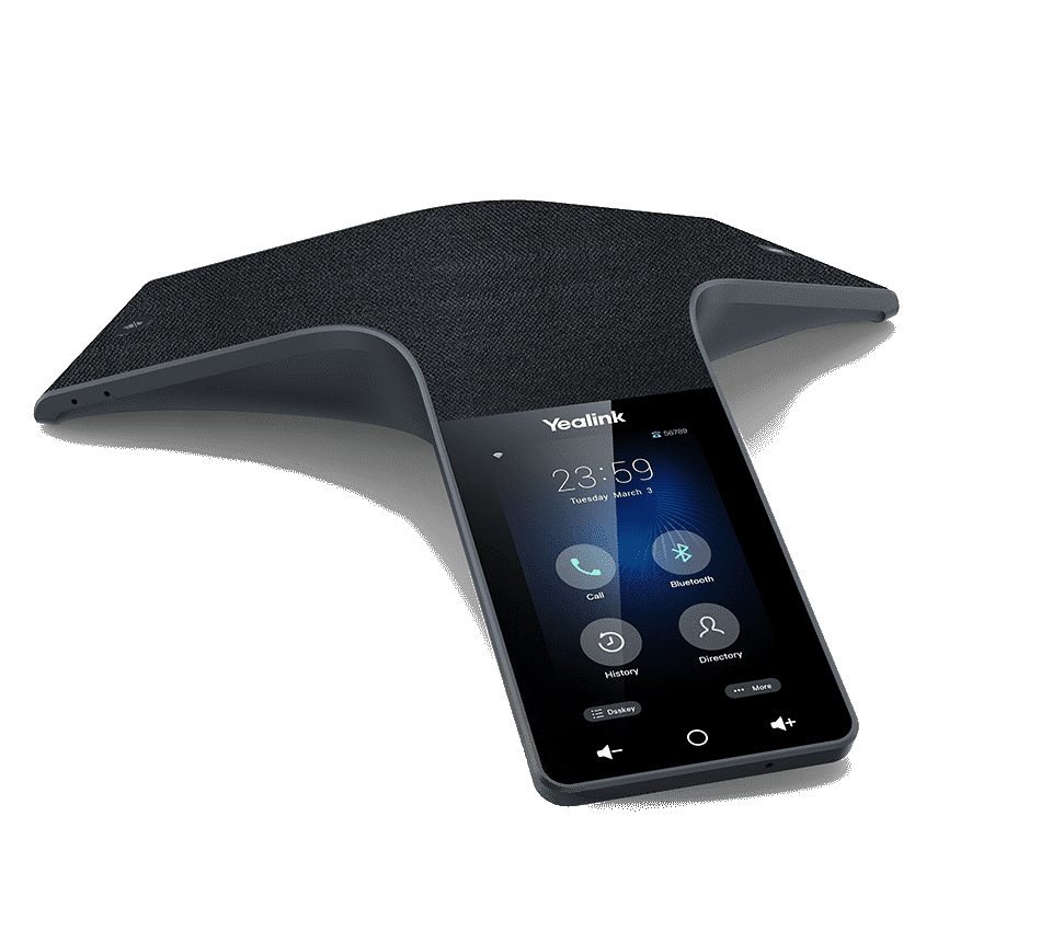 Hosted PBX and UCaaS Rental Services An image of a Yealink teleconferencing system