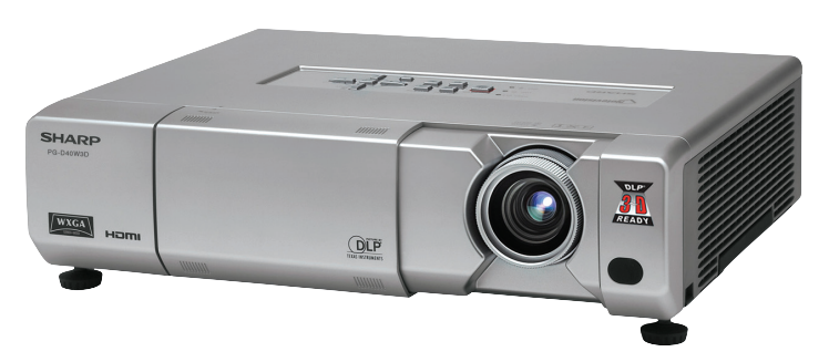 A Sharp PG-D40W3D 3D BrilliantColor Projector