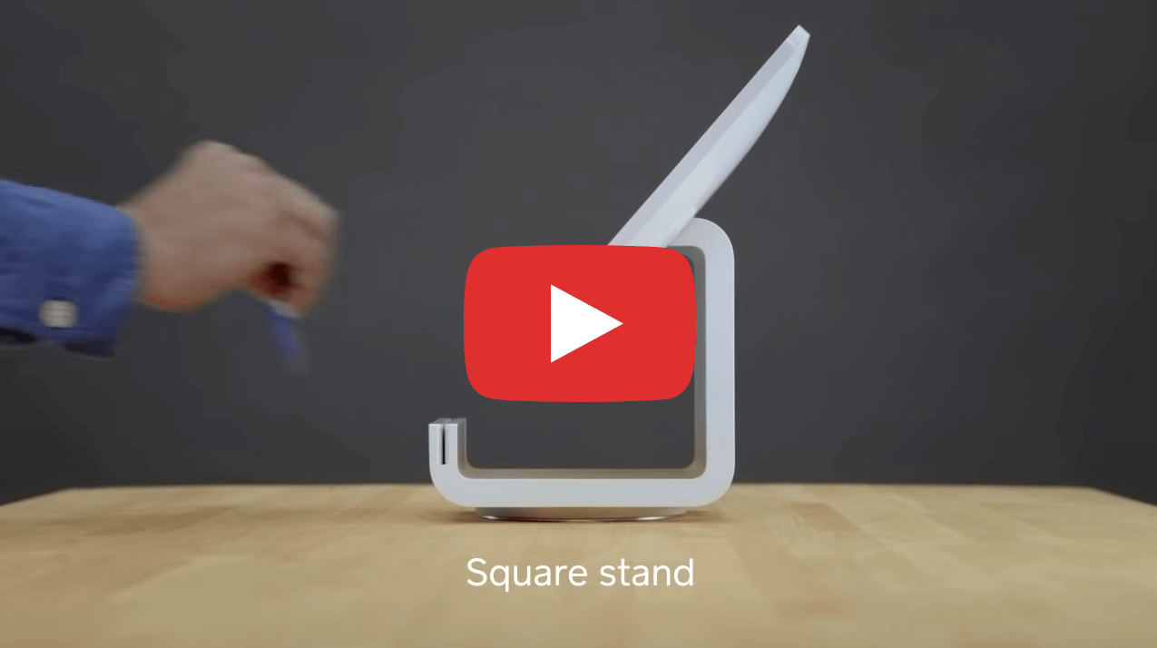 An advertisement of the Square iPad Stand