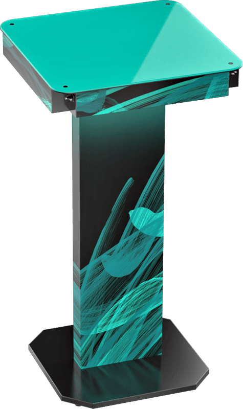PowerMethod Charging Stand Rentals A Square Charging Table with green accent lighting