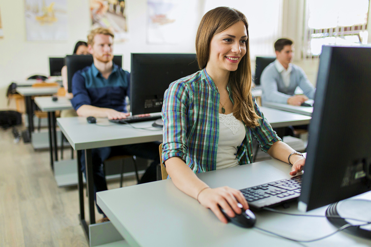 Woman Taking An Online Test