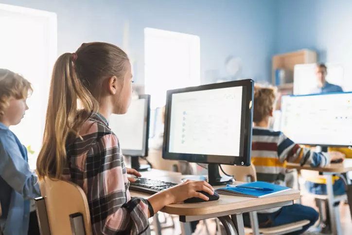 Kids Working On Computers