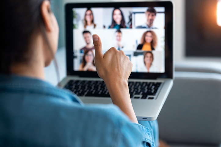 Woman Having a Work Meeting From Home